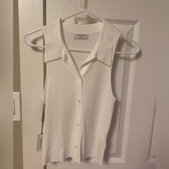 Babaton Stovall Top, NWT, ESpace/White, Medium - Picture 2 of 4